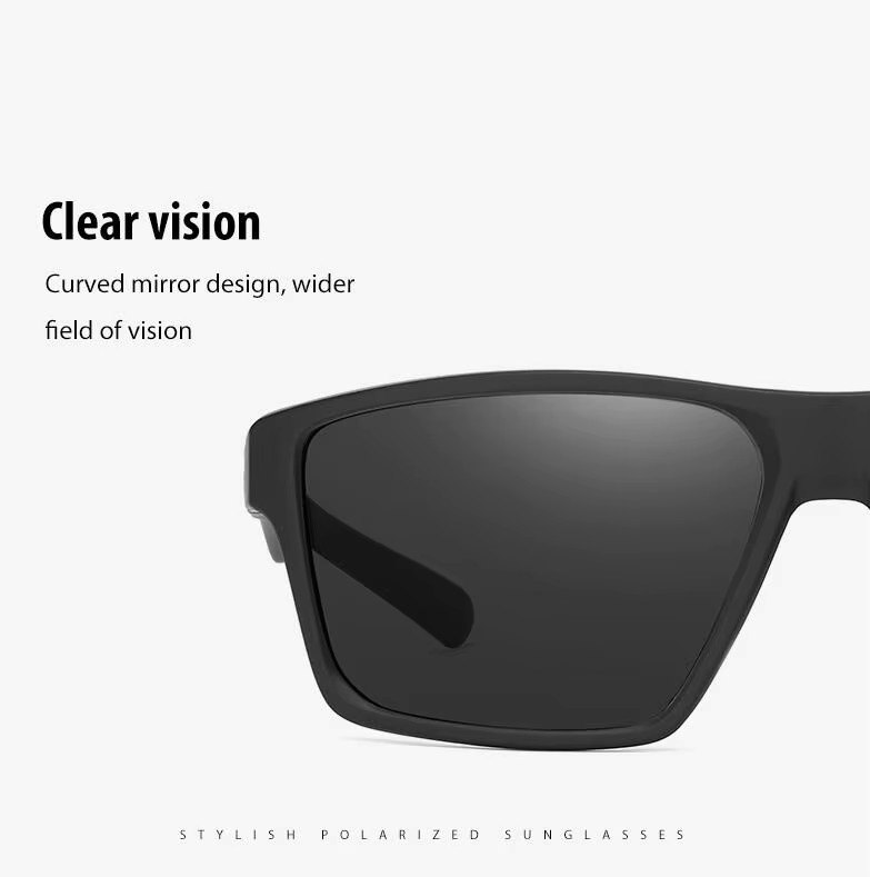 GSBJXZ Sportsonnenbrille, quadratisch, Vollrand, Kunststoff, schwarz, Herren, polarisiert - Bild 4