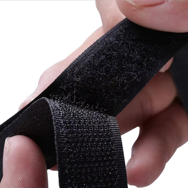 Nylon Klettverschlussband zum Nähen, schwarzer Stoffverschluss als DIY-Nähmaterial, nicht klebende Rückseite - Bild 4