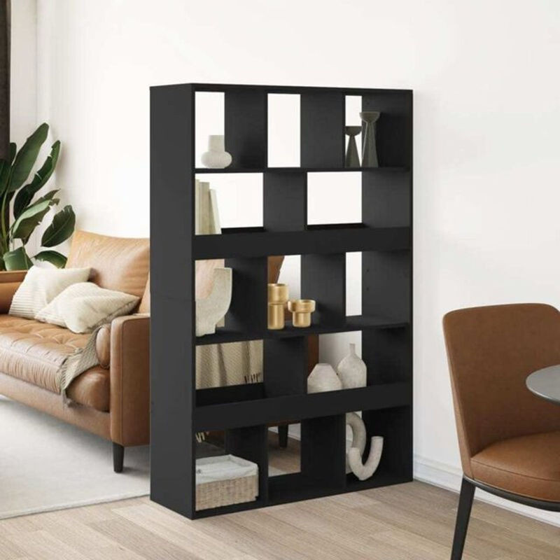 vidaxl Raumteiler aus Holzwerkstoff in Schwarz, freistehend, B/T/H: 100 x 33 x 156,5 cm - Bild 1