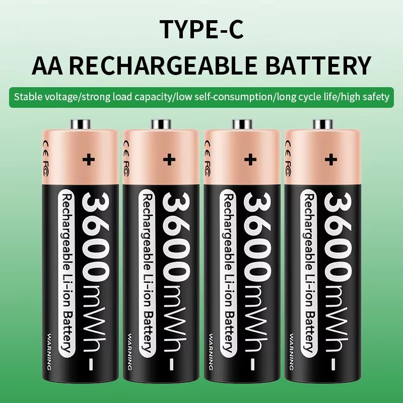 Kuugro Wiederaufladbare Batterien Set mit 4-Slot-Ladegerät in Weiß, AA 1,5V 3600mWh und AAA 1,5V 1300mWh - Bild 5