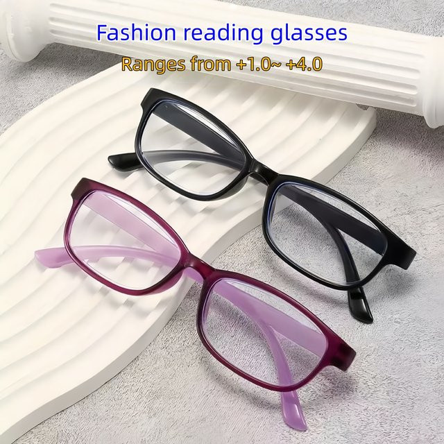AINII Lesebrille, Vollrand, rechteckig, Kunststoff, schwarz - Bild 1