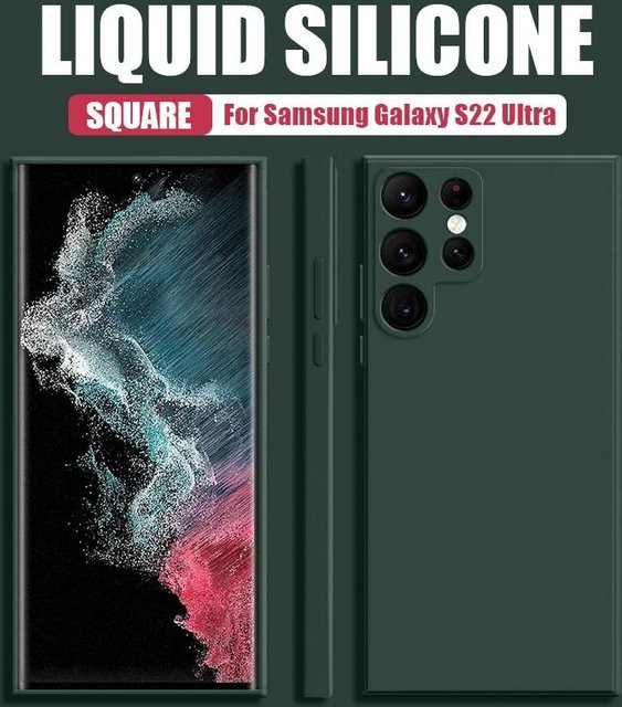 Samsung Handyhülle aus Flüssigsilikon in Grün für Galaxy S25 S26 Ultra S24 FE S23 Plus S22 S21 A56 A36 A16 A55 A35 A25 A15 A54 A17 A37 A57 - Bild 1