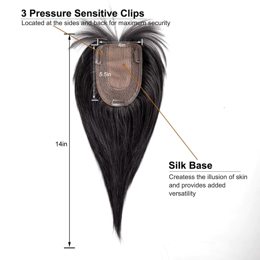 HAIRCUBE Remy-Echthaar-Topper mit Pony, dunkelschwarz, Damen - Bild 2