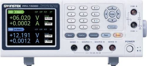 GW Instek PPH-1506D Labornetzgerät mit 2 Ausgängen, 0-15V, 0-5A, 45W, programmierbar via USB, LAN und GPIB, inklusive OVP - Bild 1