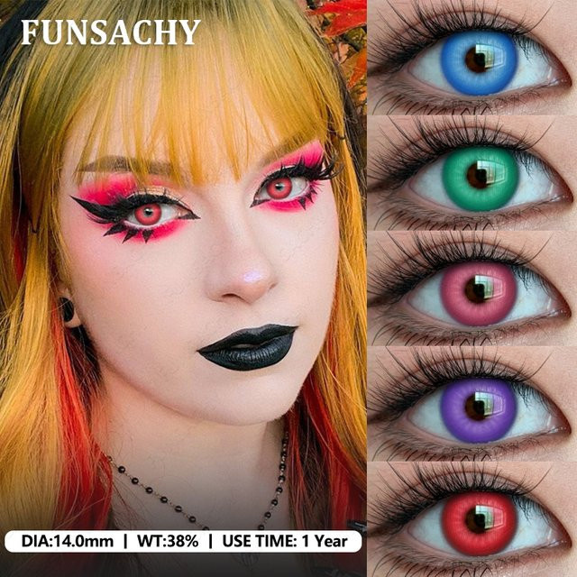 FUNSACHY Kontaktlinsen, rosa, rot, grün, Cosplay - Bild 1