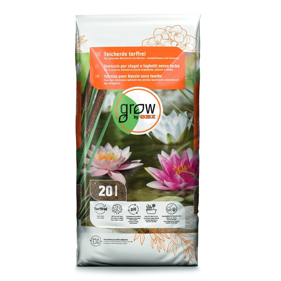 GROW by OBI Teicherde torffrei für Wasserpflanzen, Sumpfpflanzen und Seerosen, 1.440 l - Bild 2
