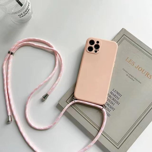 OnePlus Nord N30 5G Hülle mit Umhängeband und Kordel aus weichem Flüssigsilikon in Grün, Rot oder Pink - Bild 1