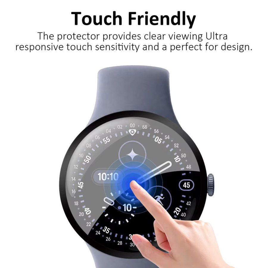 3D-Displayschutzfolie für Google Pixel Watch 3 und 4 (41 mm und 45 mm), transparent, HD-klar und kratzfest - Bild 5