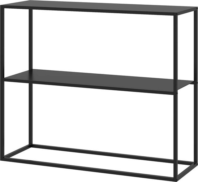 HOMCOM Konsolentisch aus Stahl mit 2 Ebenen in Schwarz, B/T/H: 90 x 30 x 75 cm - Bild 1