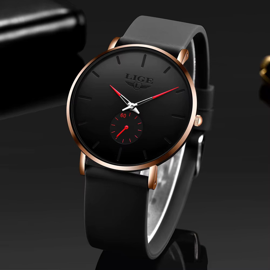 Lige Armbanduhr, Quarz, Schwarz, Herren - Bild 2