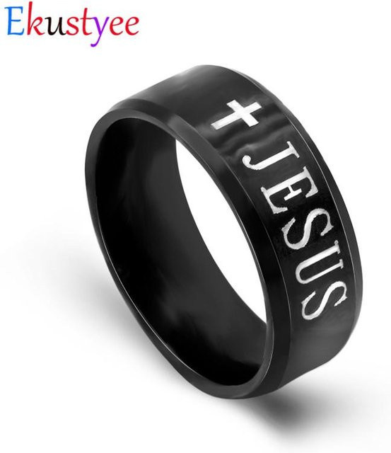 Ring Titanstahl, Schwarz, Herren - Bild 1