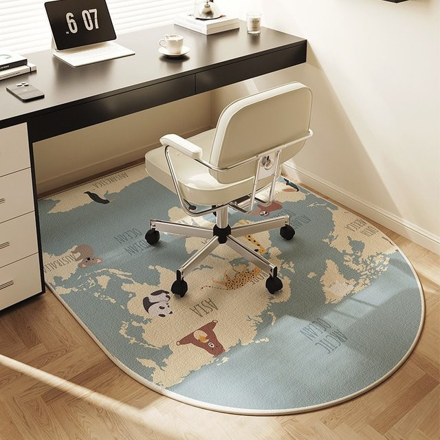 VIKAMA Kristallvelours-Teppich im skandinavischen Design als gewölbte Fußunterlage für Computer-Rollstühle, Schlafzimmer und Arbeitszimmer - Bild 1