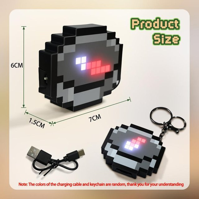 Pixel-Kompass Schlüsselanhänger, Unisex - Bild 1