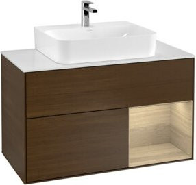 V&B Waschtischunterschrank Finion 100 in Eiche, B/T/H: 100 x 50,1 x 50,1 cm - Bild 1