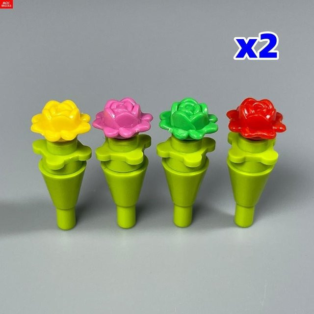 Yiran toy Bausteine Rose Figur Zubehör Rote Gelbe Rosa - Bild 1