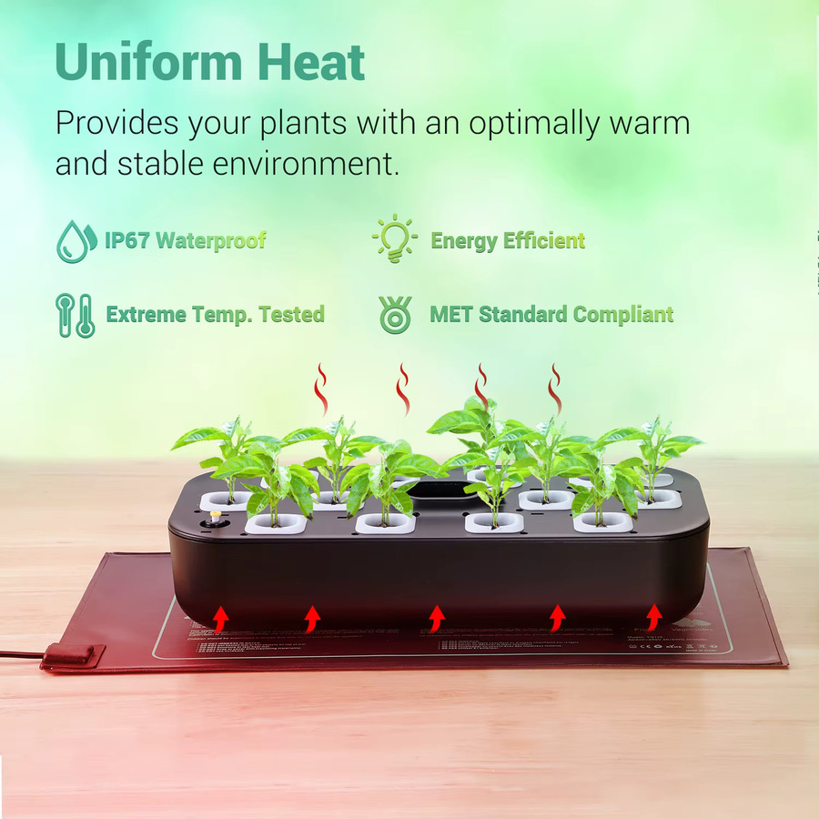 Lerway 30 W Pflanzenwachstums-Heizmatte mit Temperaturregler, IP67 wasserdichtes Heizkissen für Sämlinge und Aquarien - Bild 4