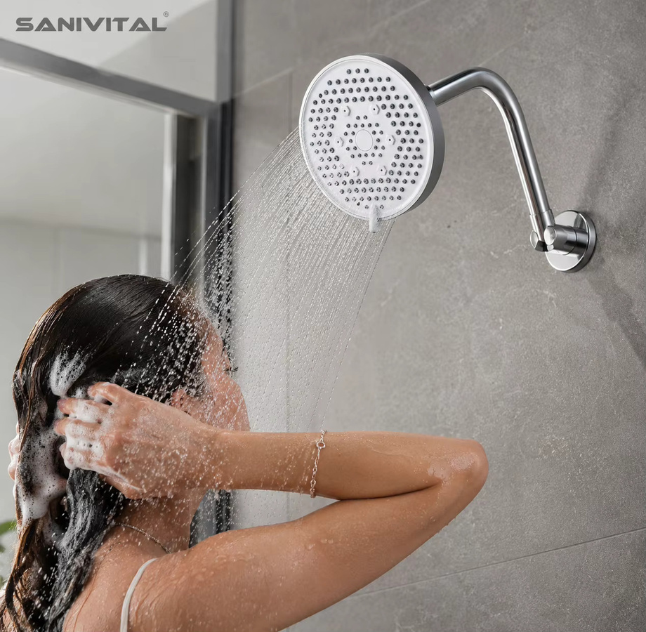 SANIVITAL Hochdruck-Regendusche Duschkopf Rund in Chrom, Durchmesser: 12 cm - Bild 3