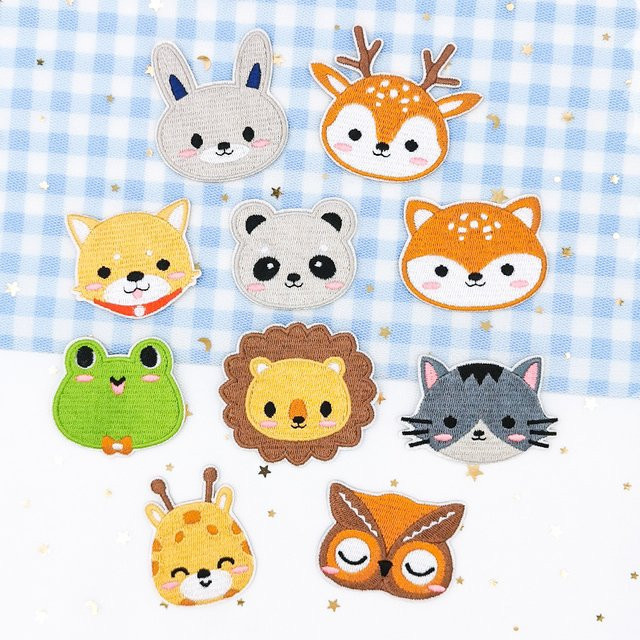 DUTRIEUX Tier-Stickerei-Patches zum Aufbügeln für Kinderkleidung, DIY-Applikationen, Mehrfarbig - Bild 1