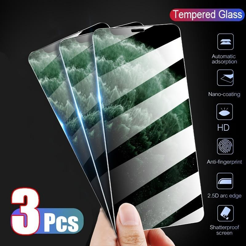 3er Pack BigDiscounts Displayschutzfolie aus gehärtetem Glas für iPhone 15 Pro Max und weitere Modelle, Schwarz - Bild 2