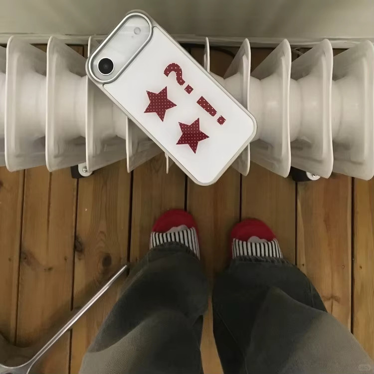 DecoPhone Handyhülle im koreanischen Ins-Stil mit lila Sternen und Polka Dots für iPhone 11 bis iPhone 17 Pro Max, Transparent/Lila, Epoxy TPU Anti-Drop Schutzhülle - Bild 3