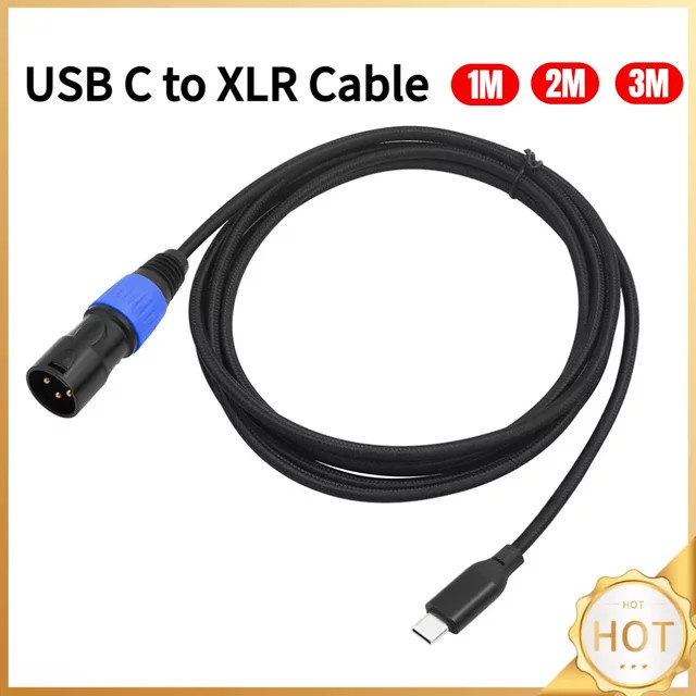 VODOOL USB-C auf XLR Stereo-Ausgangskabel für Smartphones, Schwarz - Bild 1