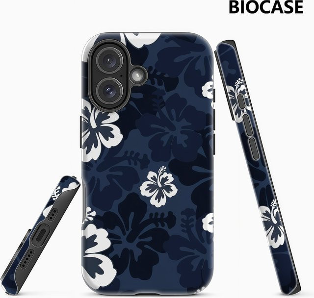 Potdemiel Handyhülle Blue Hibiscus mit doppelschichtiger Rückseite für iPhone 17 16 15 14 13 12 Pro Max Plus - Bild 1