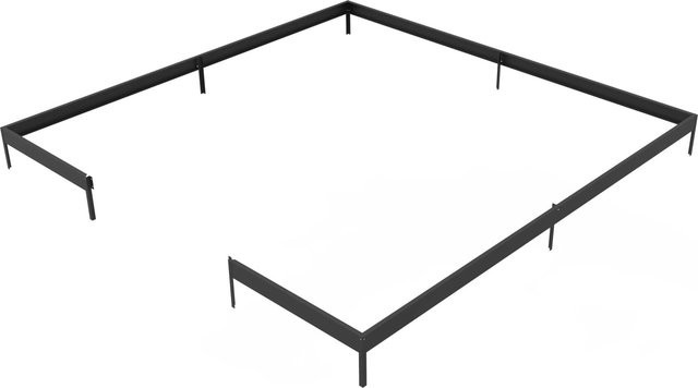 Fundament für Juliana Gewächshaus Oase 13,5 m² in Schwarz mit Stahlprofilen für die In-Ground-Installation - Bild 1