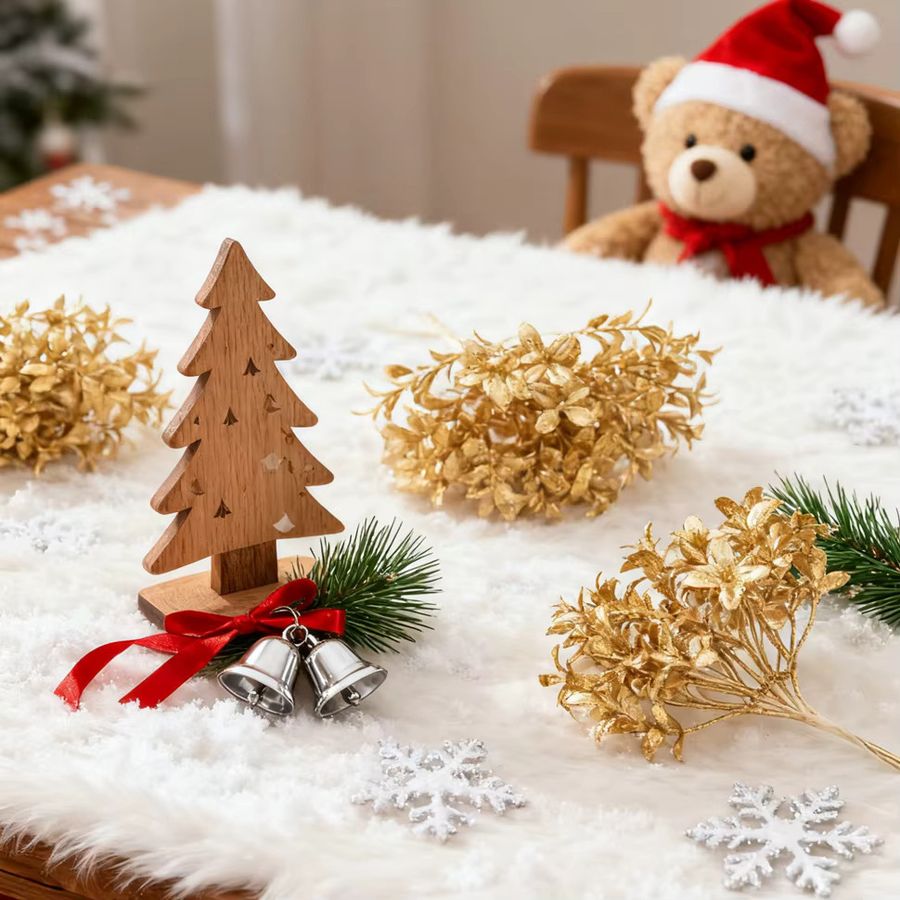 Yusheng Künstliche Blumen in Silber für Weihnachtsbaum, Hochzeit und Tischdekoration - Bild 3