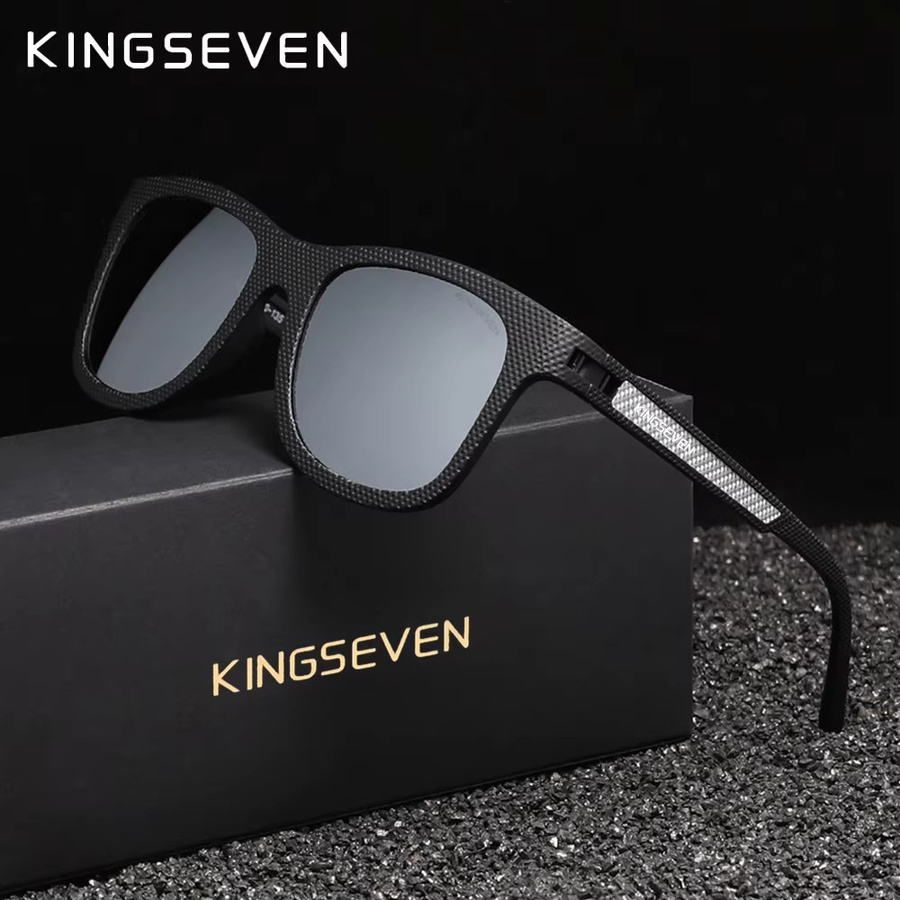 KINGSEVEN Sonnenbrille, Vollrand, Square, Kunststoff, Schwarz, Unisex, polarisiert - Bild 1
