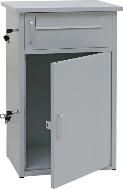 PROREGAL Paketkasten aus Stahl mit 2 Fächern in Grau, H x B x T: 78 x 49 x 38 cm - Bild 1
