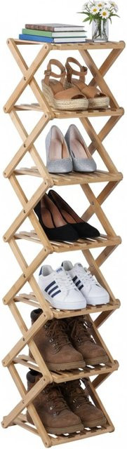 Relaxdays Schuhregal aus Bambus Natur, klappbar, B/T/H: 124 x 28 x 28 cm - Bild 1