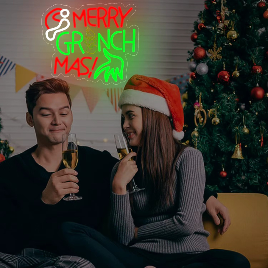Dimmbares Frohe Weihnachten Neonschild in Multicolour als moderne Wanddekoration für Wohnzimmer, Schlafzimmer oder Kinderzimmer - Bild 4