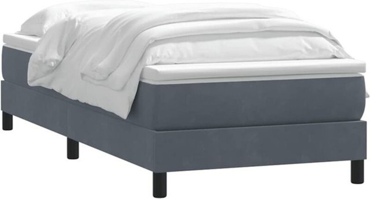 VIDAXL Boxspringbett mit Matratze aus Samt in Anthrazit, B/L: 80 x 220 cm - Bild 1