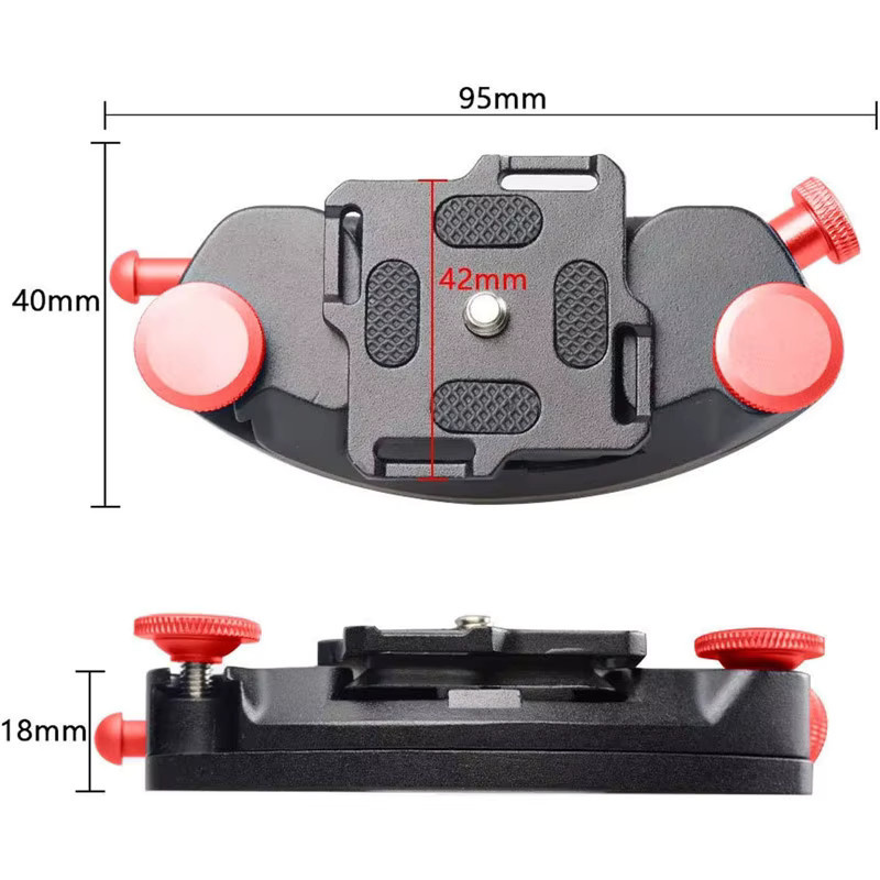 SZKOSTON Kamera Gürtelclip mit Quick Release Schnalle und Anti-Shake Funktion in Schwarz für Rucksack und Schultergurte - Bild 3