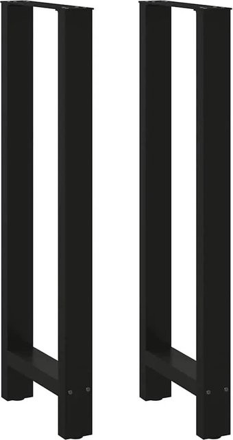 vidaXL Bartischbeine aus Stahl in Schwarz, 2 Stück, Höhe: 111 cm, Breite: 40 cm - Bild 1
