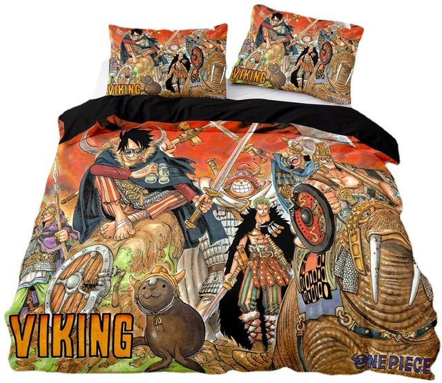 One Piece Bettwäsche Kollektion Monkey D. Luffy mit Bettbezug und Kissenbezügen in Multicolour, Material 100% Polyester, B/H: 135 x 200 cm - Bild 1