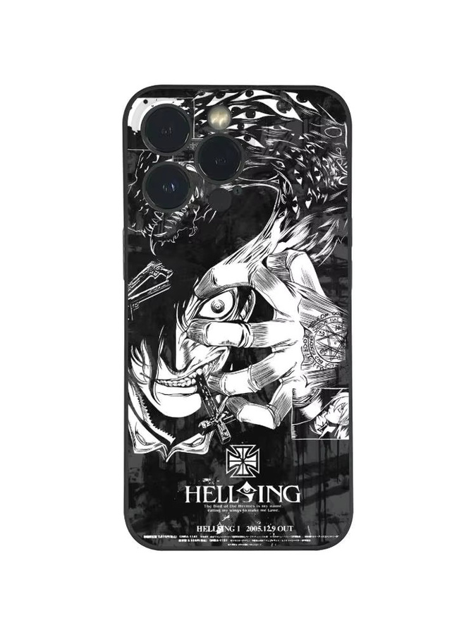 Hellsing Anime Handyhülle für iPhone 11 bis 17 Pro Max Plus Mini, Schwarz Frosted Soft Shell - Bild 6