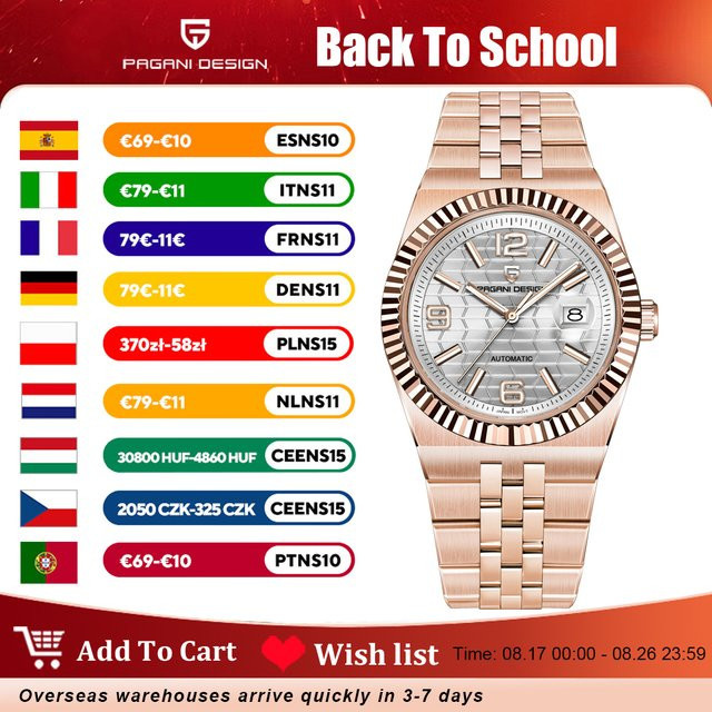 Pgiven DESIGN Armbanduhr, Automatik, Edelstahl, Saphirglas, Weiß, Herren - Bild 1