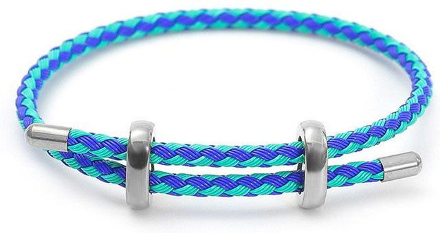 Global Finds Armband Stahlkabel, 3mm, Titan, Bunt, Unisex - Bild 1