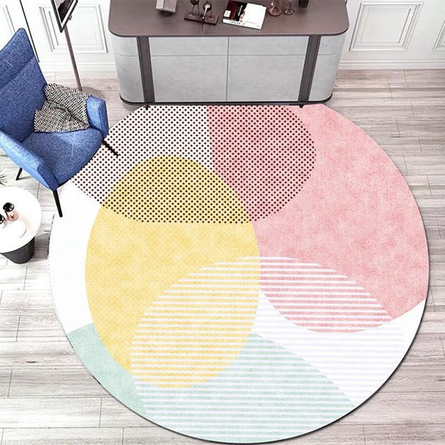 Runder Teppich Karpetti in Multicolour mit geometrischem Design, Durchmesser: 80 cm - Bild 1