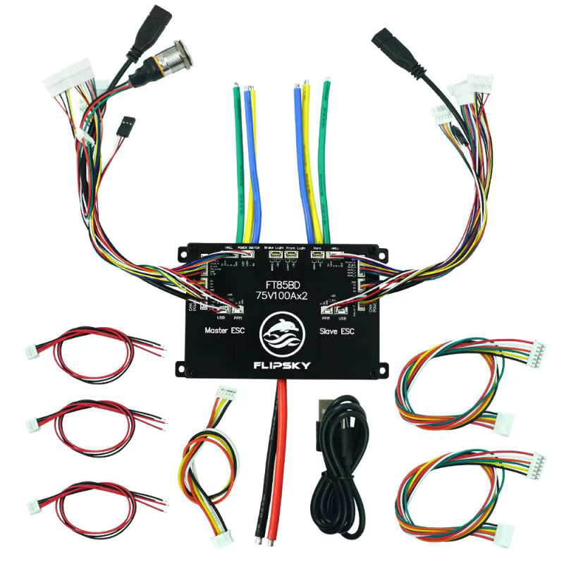 Flipsky FT85BD ESC Geschwindigkeitregler mit Aluminiumgehäuse in Schwarz für Elektro-Skateboards und E-Bikes - Bild 2