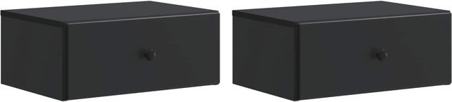 vidaXL Wandmontierter Nachttisch 2er-Set Schwarz Matt B/T/H: 49 x 34,5 x 20 cm - Bild 1