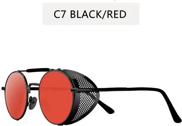 CICI Global Glasses Sonnenbrille, Rund, Metall, Vollrand, Rot, Unisex - Bild 1