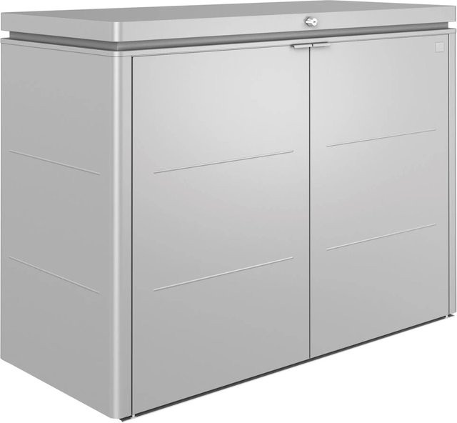 Biohort HighBoard Gartenbox Mülltonnen- und Geräteschrank in Silber-Metallic, B/H/T: 160 x 118 x 70 cm - Bild 1