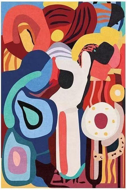 Abstrakter Teppich Karpetti in Multicolour, moderner Webteppich für Wohnzimmer und Schlafzimmer, B/T: 100 x 200 cm - Bild 1