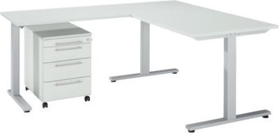 Schäfer Shop Select 3-tlg. Büromöbelset Start Off Schreibtisch in Grau, Rechteck mit T-Fuß, B/T/H: 180 x 80 x 73,5 cm - Bild 1