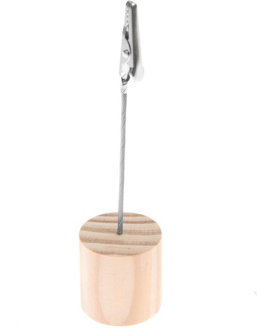 Rico Design Fotohalter mit Klammer rund aus Holz und Metall, Höhe: 12,0 cm - Bild 1