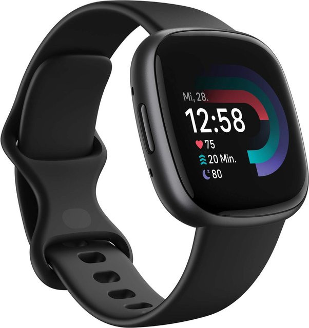 Fitbit Versa 4 Smartwatch, Aluminium, Schwarz, Silikon, Unisex - Bild 1