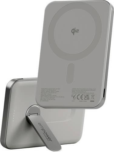 PanzerGlass empower Bank Powerbank 5000 mAh MagSafe Qi Wireless Charging mit USB-C und Statusanzeige in Grau - Bild 1