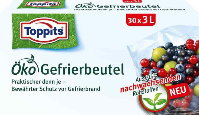 Toppits Gefrierbeutel ÖKO transparent, 3 Liter, 30 Stück - Bild 1